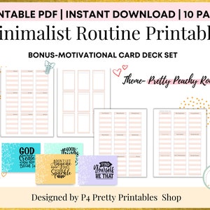 Printable Routine Or Habit Cards Template | Daily Routines | Self-Care Routines | Cleaning Routines | Productivity Routine & Habit Builders