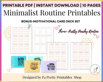 Printable Routine Or Habit Cards Template | Daily Routines | Self-Care Routines | Cleaning Routines | Productivity Routine & Habit Builders