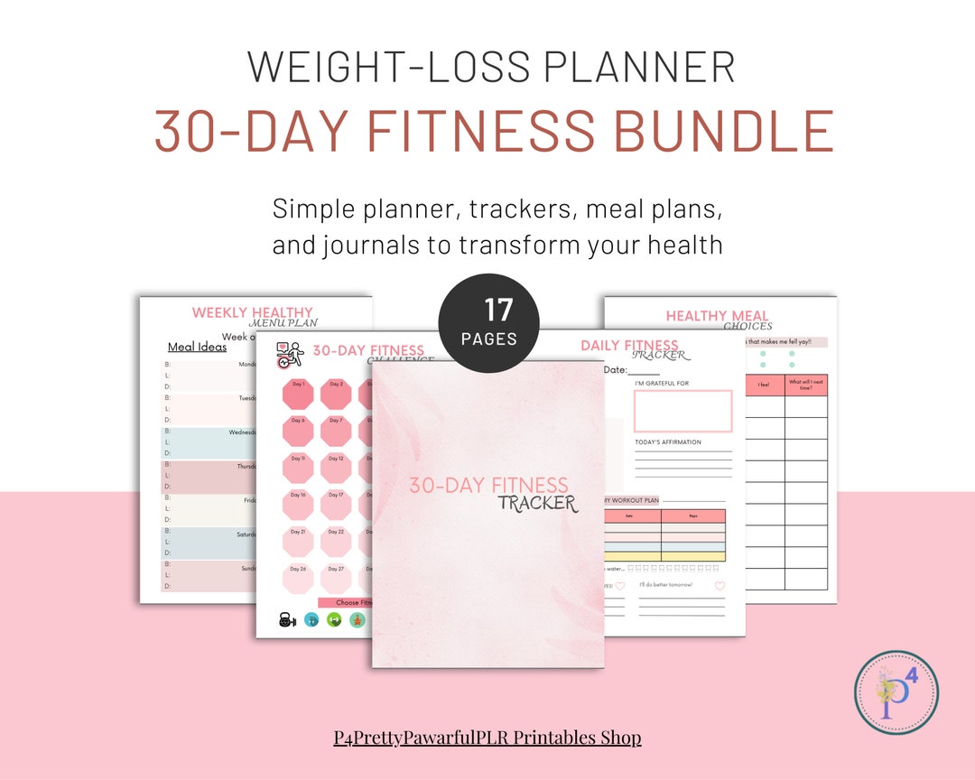 Minimalist Fitness Planner Printable, 30-day Fitness Challenge, Fitness ...