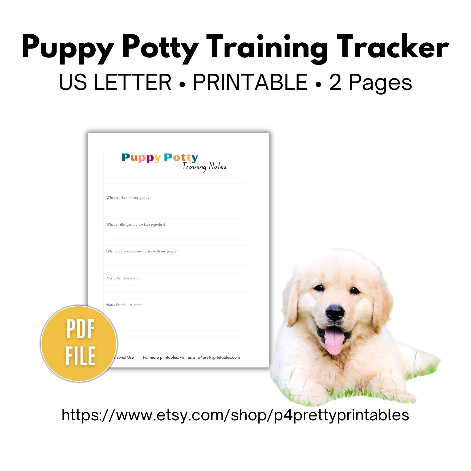Puppy Potty Training Chart Pet Checklist Puppy Training - Etsy