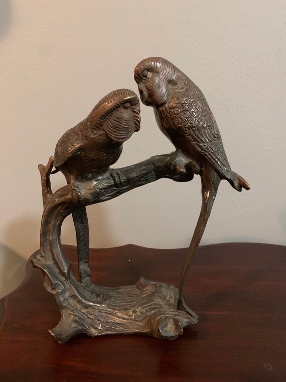 Antique French Bronze Love Bird Sculpture Etsy