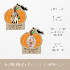 Cutest Pumpkin Fridge Magnet SVG | Fall SVG | Halloween SVG | Laser Ready File | Fridge Photo Magnet | Glowforge | LightBurn Digital Fil
