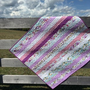 Lavender Dreams String Quilt 40&quot;x44&quot;  Throw Nursery Quilt