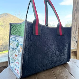 Quilted Tote Bag, Handmade Everyday Tote, Modern Quilted Handbag, Large Structured Tote, Minimalist Tote Bag, All The Things Tote