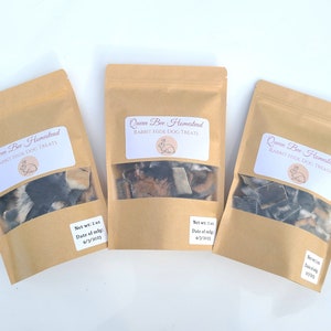 3 Pack Dehydrated Rabbit Hide Dog Treats | 2 Ounces, Three Packages | Total of 6 Ounces