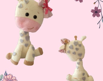 KXP04 Giraffe Soft Stuffed Plush Cartoon Toy Sucker Strap Charms Tanning Gift