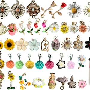 Assorted Flower Charms for bracelets, necklaces & jewelry making