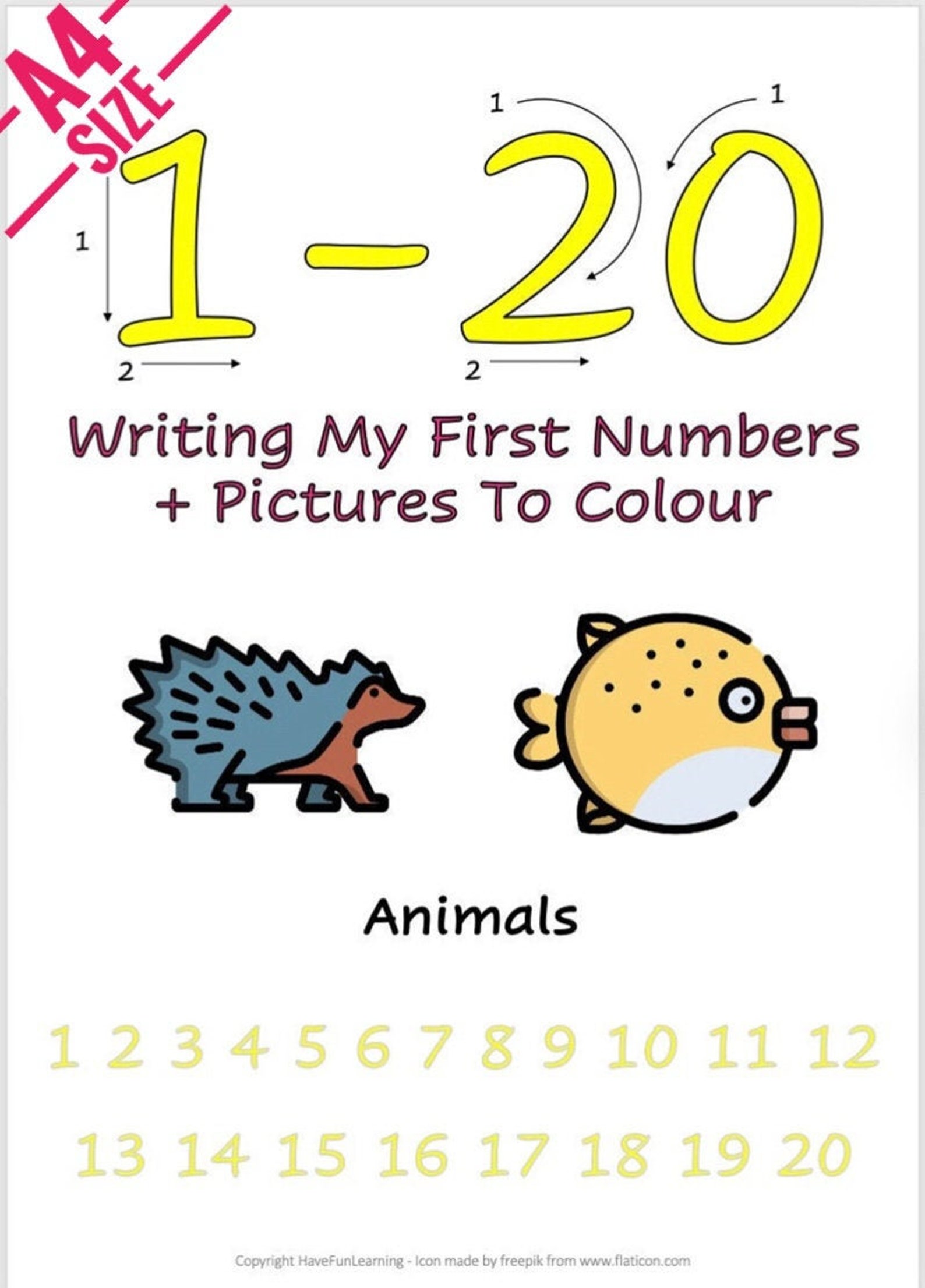 writing numbers a4 print at home etsy