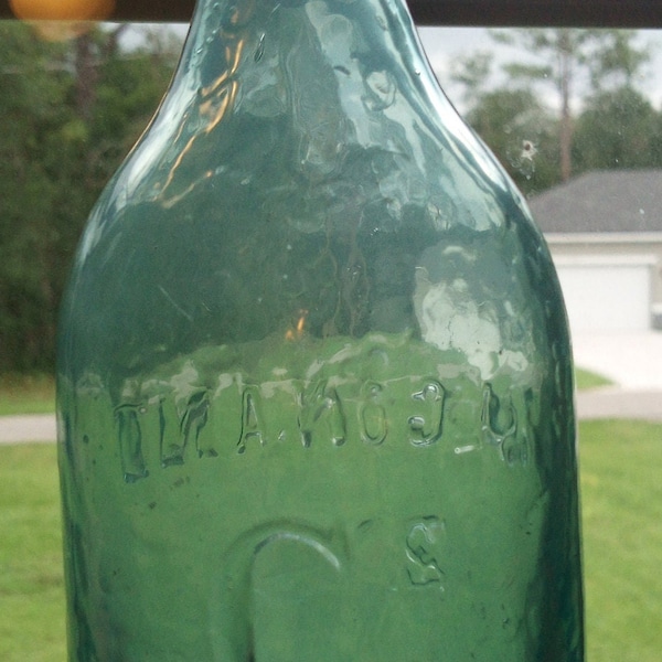F.A. CONANT  iron pontil Bimal Soda Outstanding beautiful Aqua Nicely Whittled