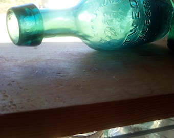 TWEDLES varient one &quot;D&quot; Soda Water BIMAL Iron Pontil blue green