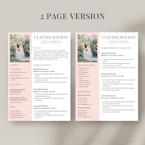 Clean Resume Template, Canva Resume, Professional Creative Resume Template for Canva, Sorority Resume, Cover Letter, CV, Instant Download image 6