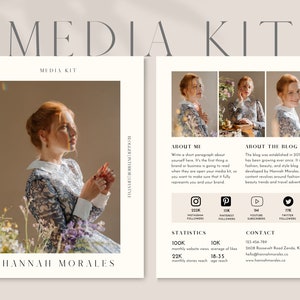 2 Page Beige Media Kit Template, Influencer Media Kit, Media Kit Rate Sheet, Instagram Influencer. Media Press Kit, Canva Media Kit