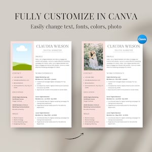 Clean Resume Template, Canva Resume, Professional Creative Resume Template for Canva, Sorority Resume, Cover Letter, CV, Instant Download image 8