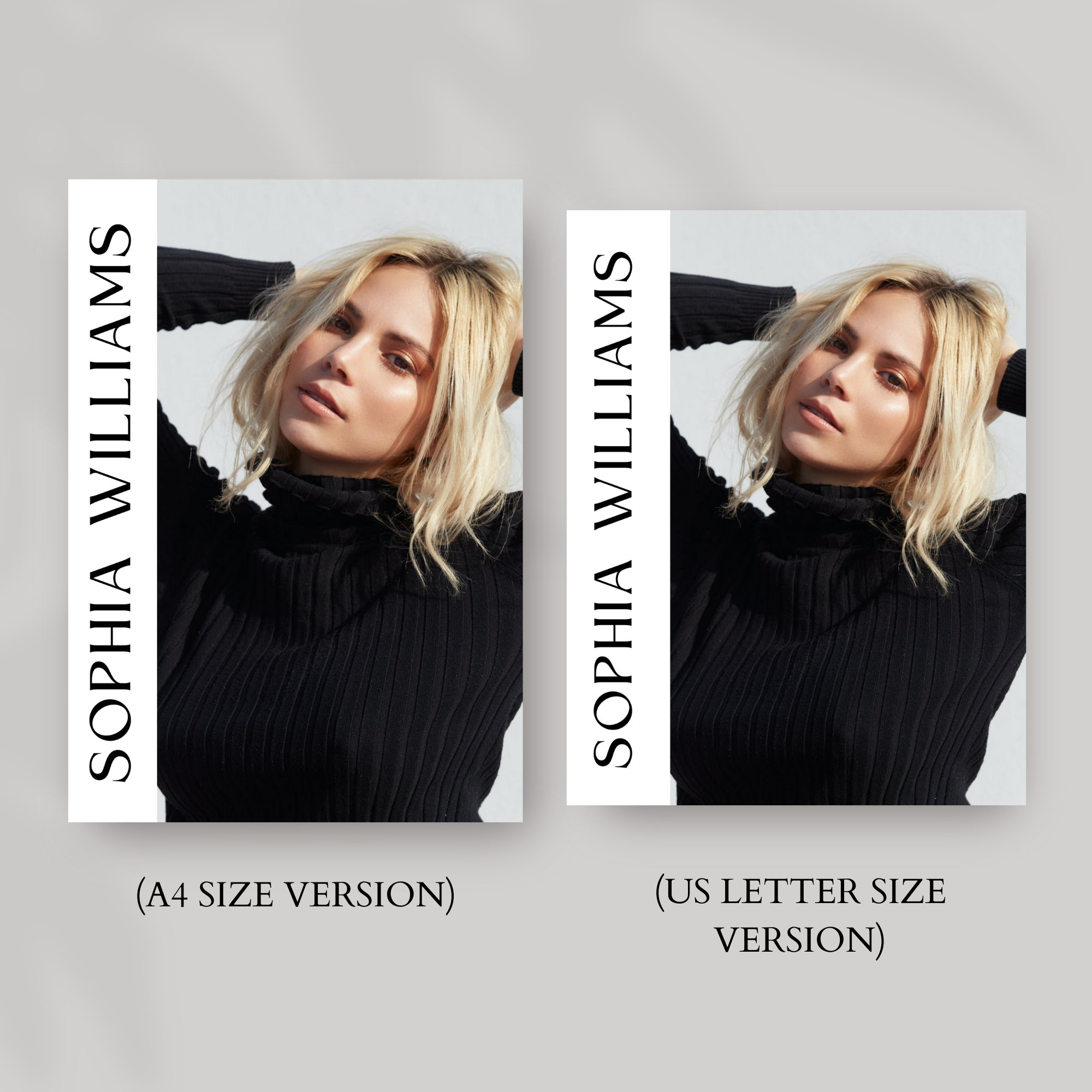 Modeling Comp Card Template, Fashion Model Zed Card, Model