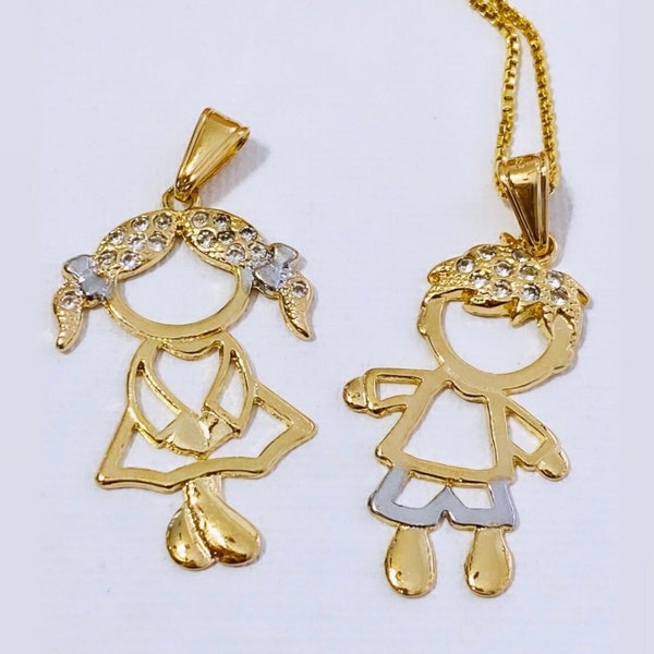 Boy Girl Necklace Etsy