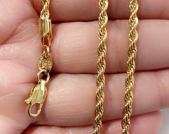 18k Gold Filled Rope Chain Necklace, Rope Thick Chain Necklace, Chunky Chain Link Necklace, Cuban Chain Necklace, Dainty Gold Twisted Rope