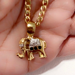 18K Gold Filled Curb Elephant Pendant Necklace, Dainty Curb Chain Necklace, Minimalist Gold Layering Necklace, Elephant Gold Filled Necklace