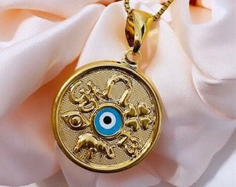 Evil Eye Necklace, Evil Eye Protection Necklace, Evil Eye Pendant Necklace, Protection Handmade Jewelry,18K Gold Filled Necklace