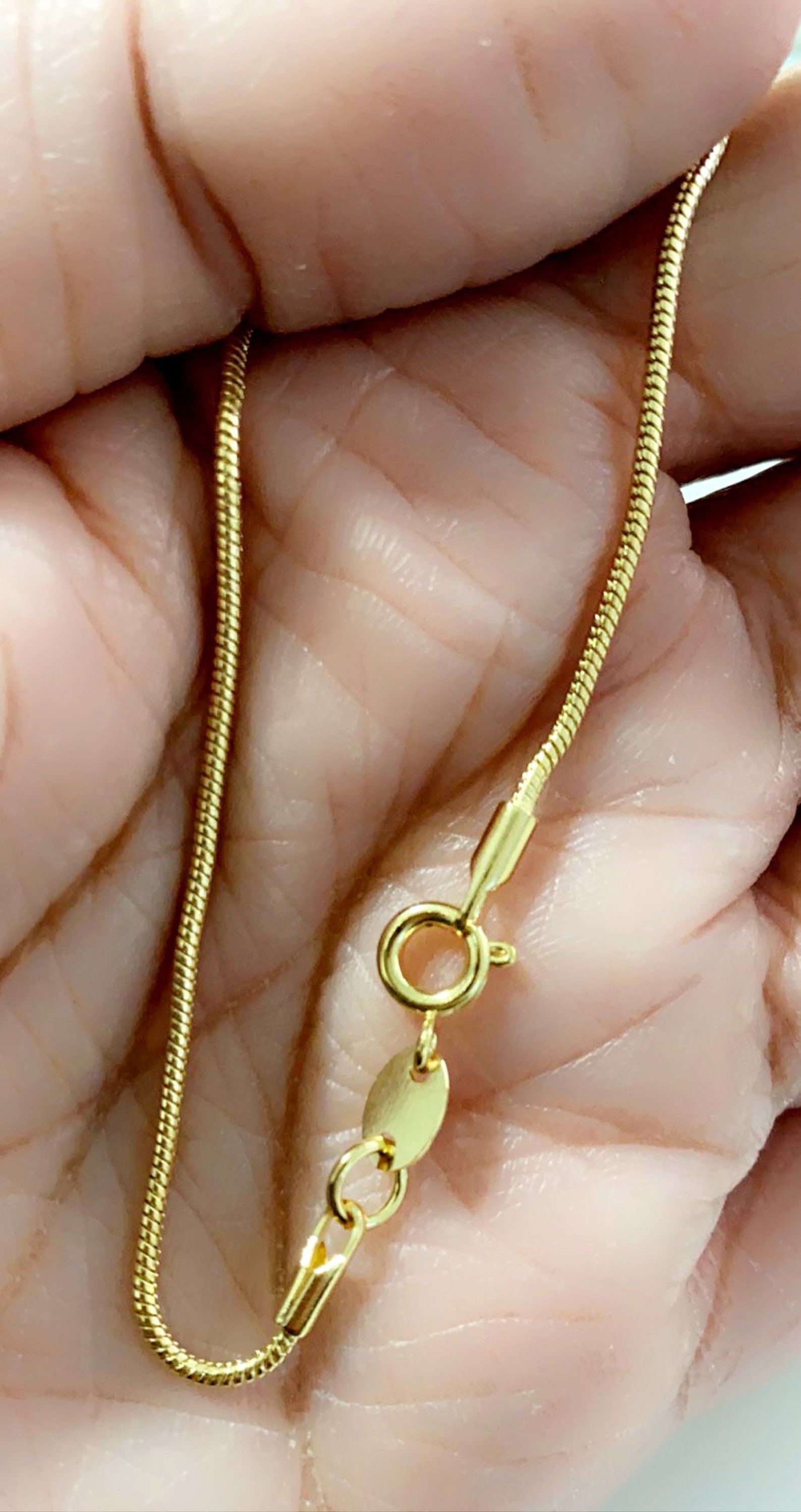 18K Gold Filled Thin Snake ChainDainty NecklaceSnake Etsy