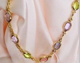 18K Gold Filled Gemstone Anklet Chain, Gold Layering Anklet Chain Jewelry, Gemstone Anklet Chain, Dainty Bracelet Chain, Gold Anklet Chain