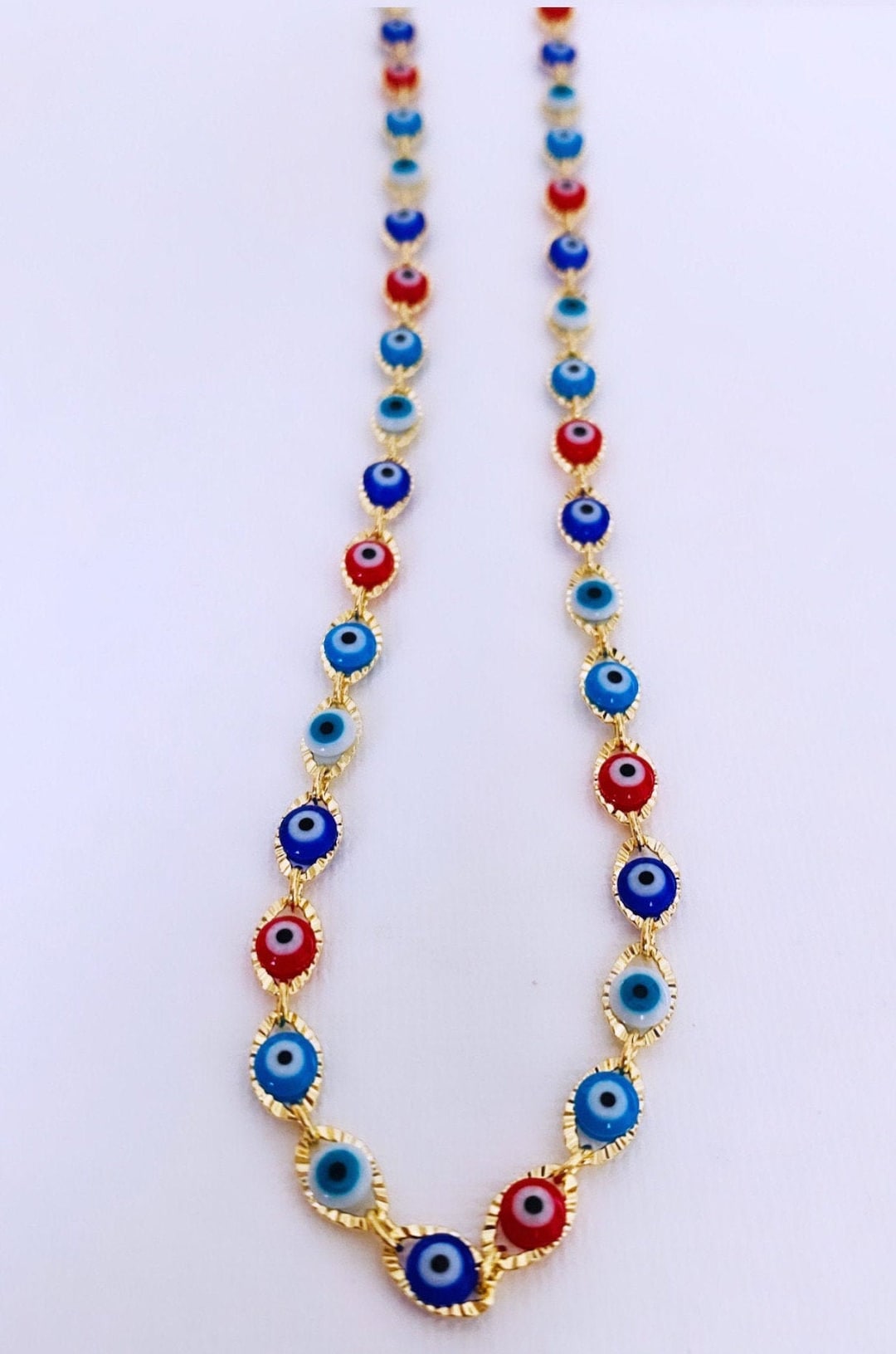 Evil Eye Chain Necklace Lucky Eye Gold Necklace Evil Eye Etsy UK