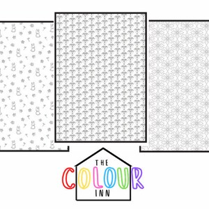 Colouring Pattern Pages Bundle, 20 different patterns, digital download