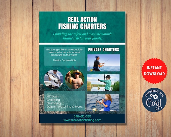 Real Fishing Charters Flyer Printable Private Charter Event