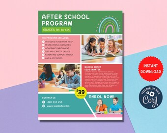 After School Program, School Program Flyer, School Event, School Activities, Customizable School Template, MLN 196