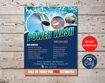 Power Washing Company, Event Flyer Printable, Pressure Washing Home Residential & Commercial, Small Business Design Handout MLN157