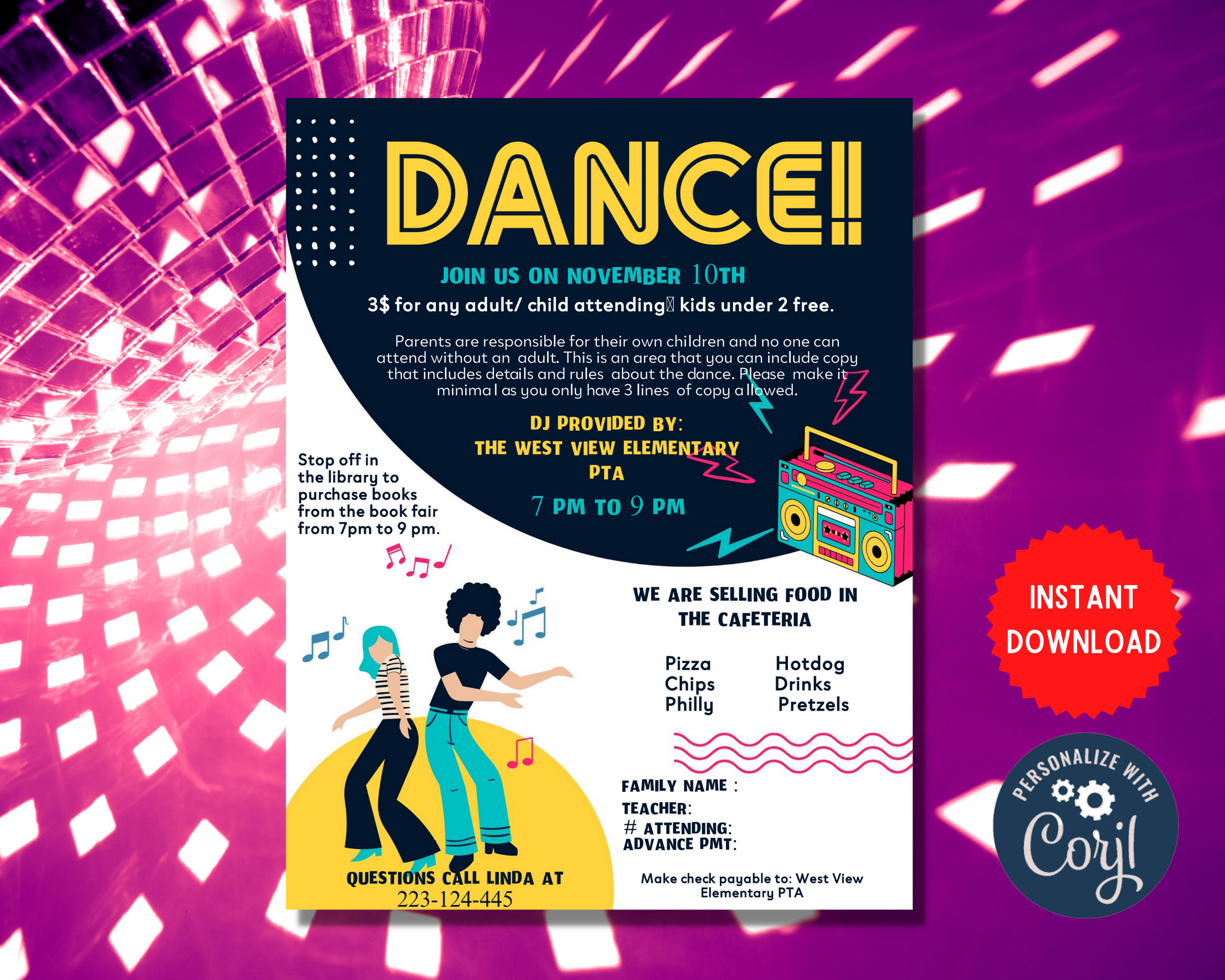 Buy Dance Party Invite, Flyer, Valentines, School Party, Teacher Education  Event Instant Download, MLN115 Online in India - Etsy