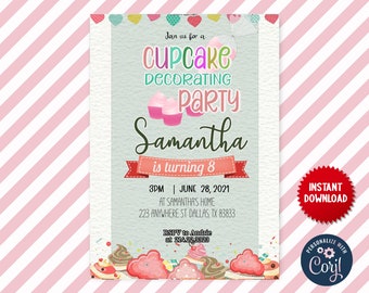 Sweet Birthday Theme Girl, Special Candies, Donuts Party Personalized Invitation Digital File, MLN6