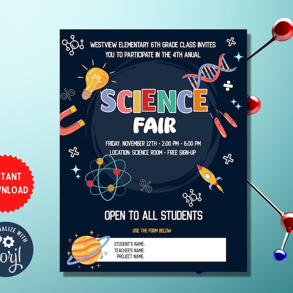 Science Fair Template - Etsy