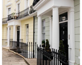 London primrose hill yellow houses street photography print wall art urban cityscape home decor