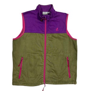 Vintage Gramicci Cotton Vest: Multicolor Zipper Jacket, Size S