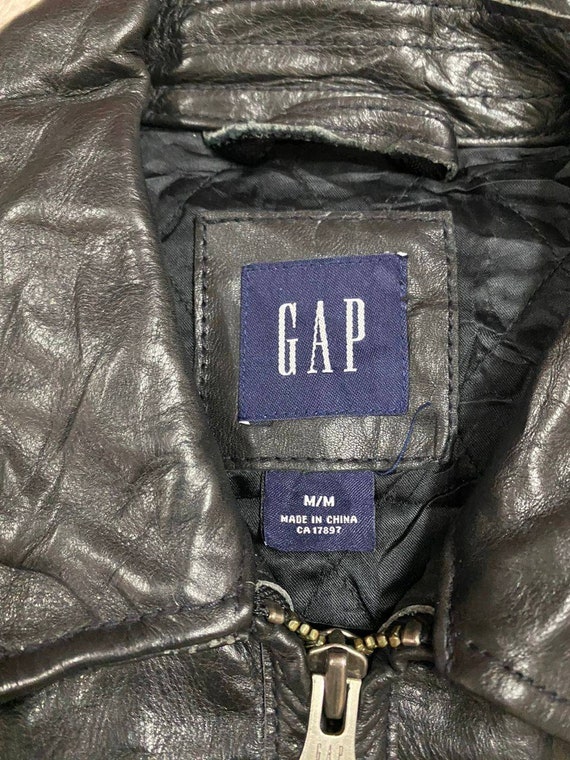 Vintage Gap Y2k Black Leather Jacket Yezzy Gap Leather Made Vintage Gap Y2k Black Leather Jacket Yezzy Gap Leather Made