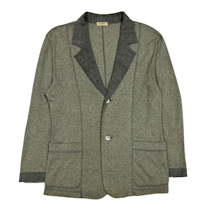 Vintage Plantation Issey Miyake Charcoal Gray Hybrid Metarial Buttoned Blazer Coat Jacket Made In Japan Size M