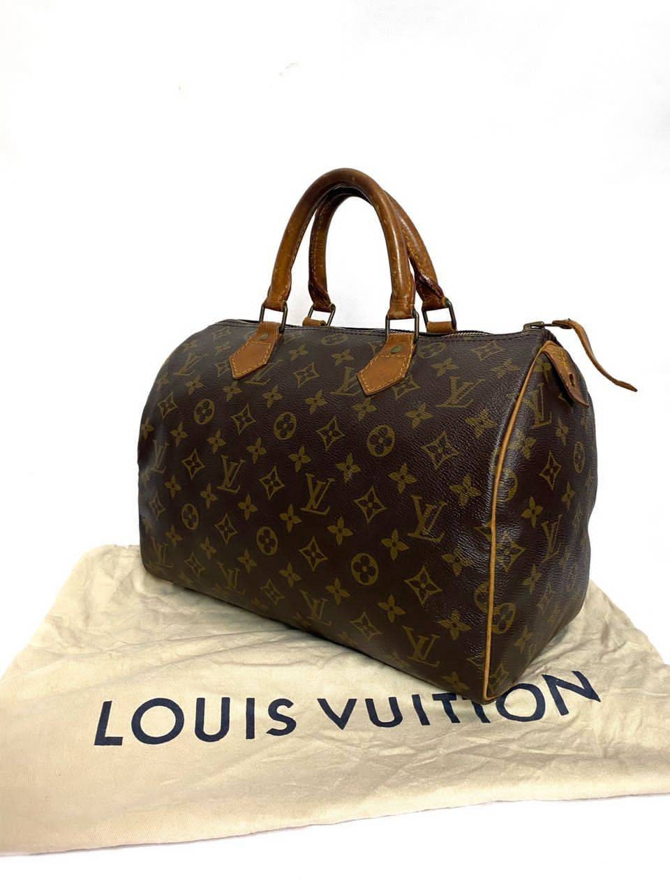Vintage Authentic Louis Vuitton Speedy 30 Monogram Bag Made in 