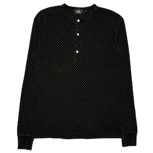 RRL Polo Ralph Lauren Henley Neck Longsleeve Polkadot Made In Philippines Size 2