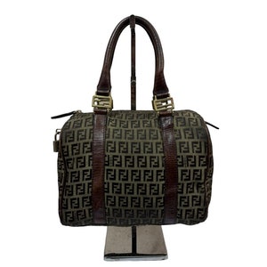 vintage Fendi Zucca Speedy Boston Bag Made In Italy