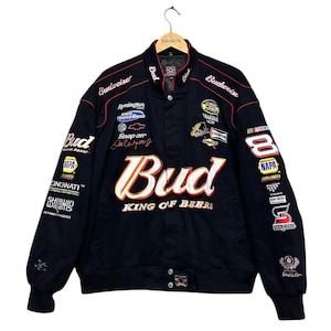 Vintage 2004 Y2k Budweiser Budweiser Bomber Bomber Racing Team Jacke 999 Club Made In Jacke Größe 2XL