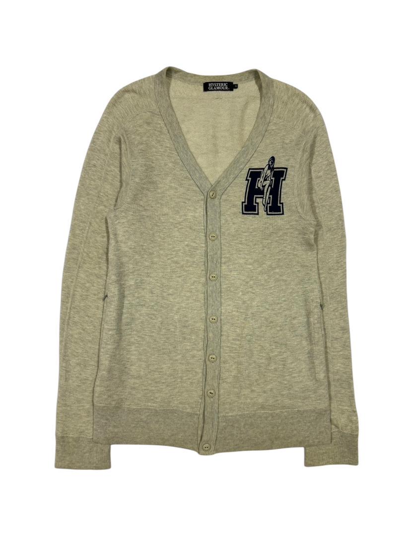 トップス 00s Hysteric Glamour Logo Wool Cardigan Hysteric Glamour “Bulldog” Knit Cardigan | neverlandsupply