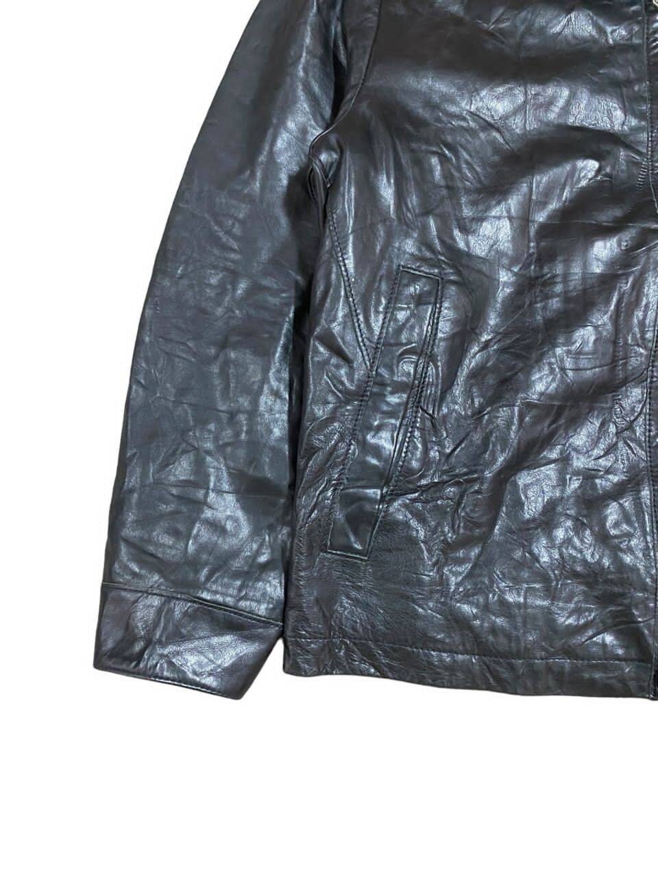 Vintage Gap Y2k Black Leather Jacket Yezzy Gap Leather Made