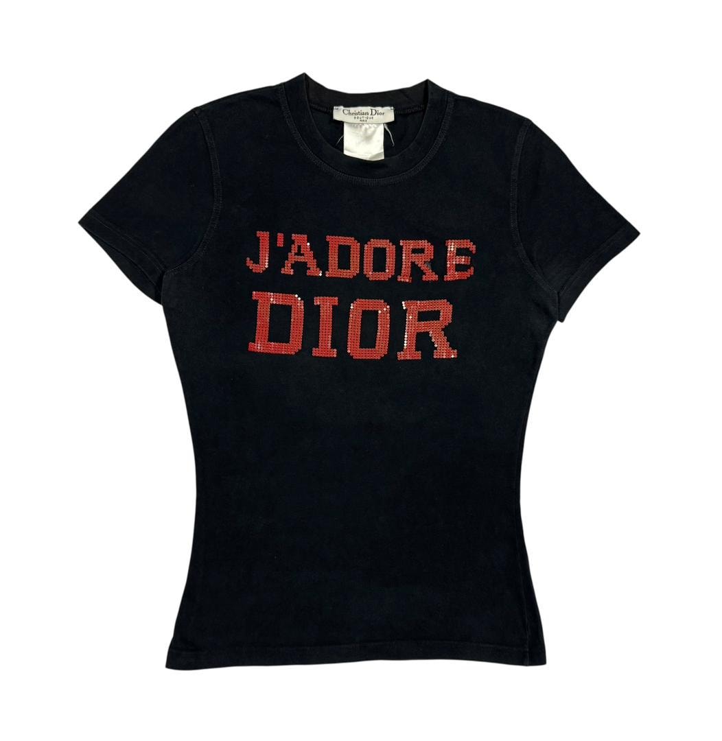 【美品】Christian Dior J'ADORE DIOR　Tシャツ　黒 black-cotton-jadore-dior-dior-