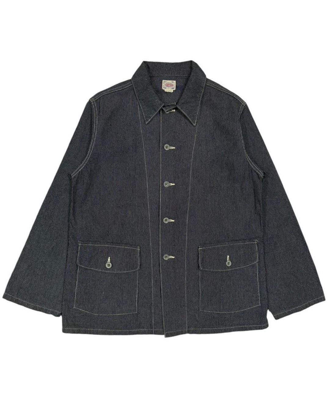 Vintage Pherrows Sashiko Chore Jacket - Stormy Blue Hickory, Made