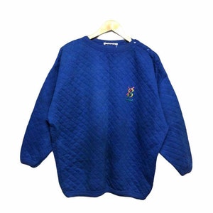 Vintage Yves Saint Laurent Quilted Button Pullover Embroidery Logo image 1