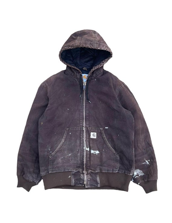 Vtg Carhartt J130-dbk Distress Hodies Sunfaded ZIPPER Jacket Vtg Carhartt J130-dbk Distress Hodies Sunfaded ZIPPER Jacket