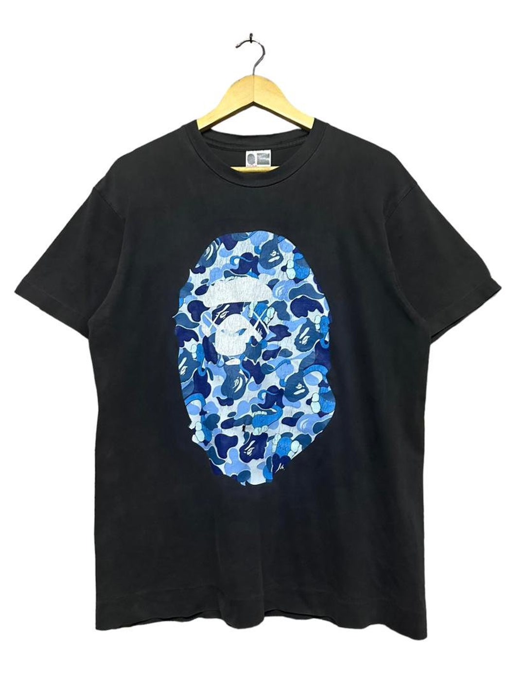 BAPE × kaws bendy ape head T-shirt ABC camo green Gray A
