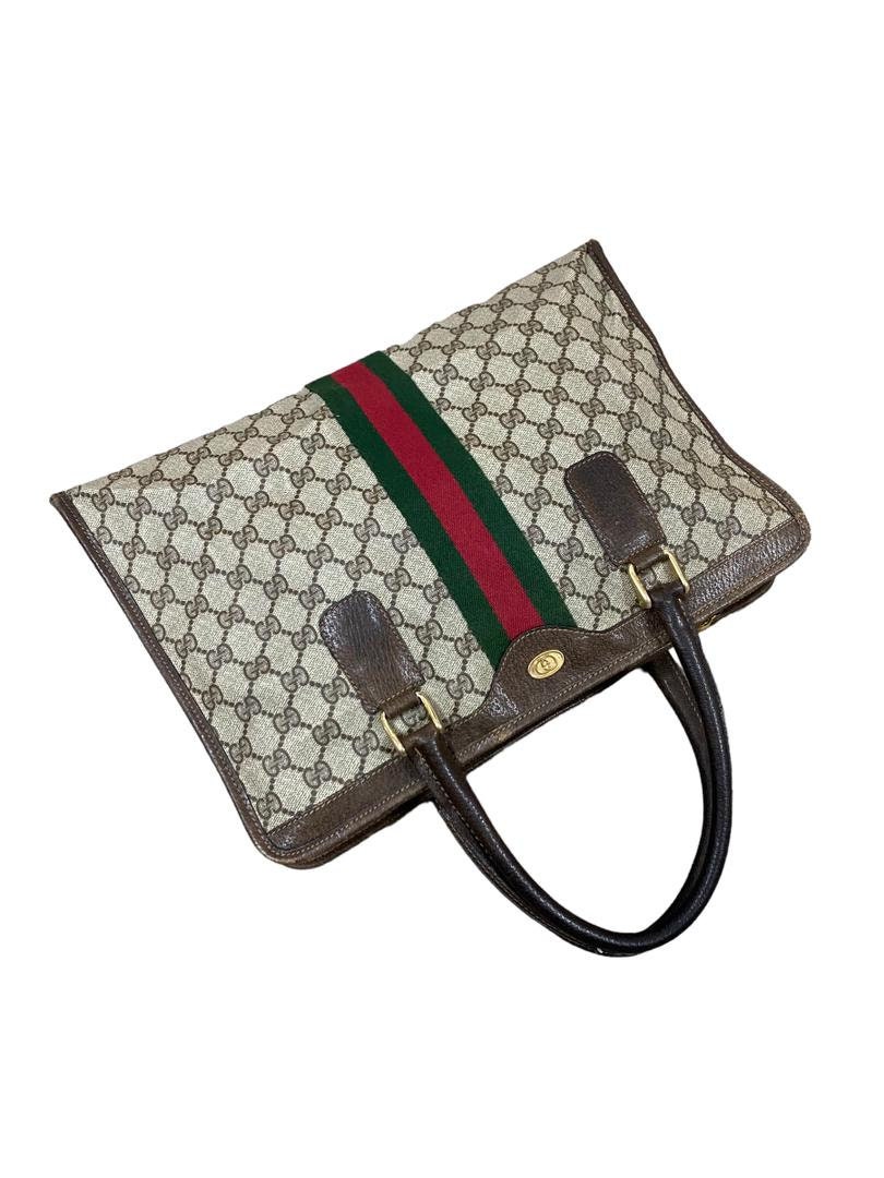 Vintage Authentic Gucci GG Monogram Canvas Web Sherry Line Vintage Authentic Gucci GG Monogram Canvas Web Sherry Line