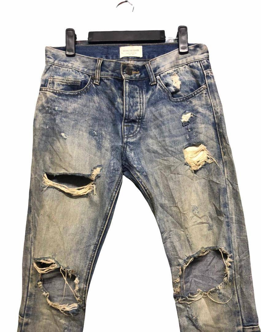 Fear of God Ripped Selvedge Denim Vintage Jean - Etsy Fear of God Ripped Selvedge Denim Vintage Jean - Etsy