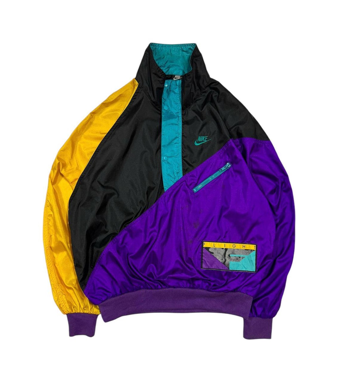 Vintage 90's Nike Flight Pullover Winbreaker Color Block Nike